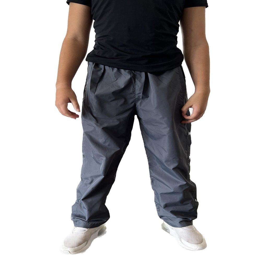 Funny Guy Mugs Tearaway Pants - Premium Breakaway Pants - Retro Windbreaker Pants, Anthracite, XL/10 Years