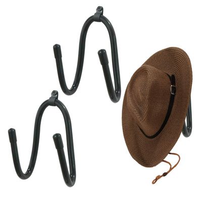 Kesywale Cowboy Hat Holders for Wall, Adjustable Western Hat Hangers (2)