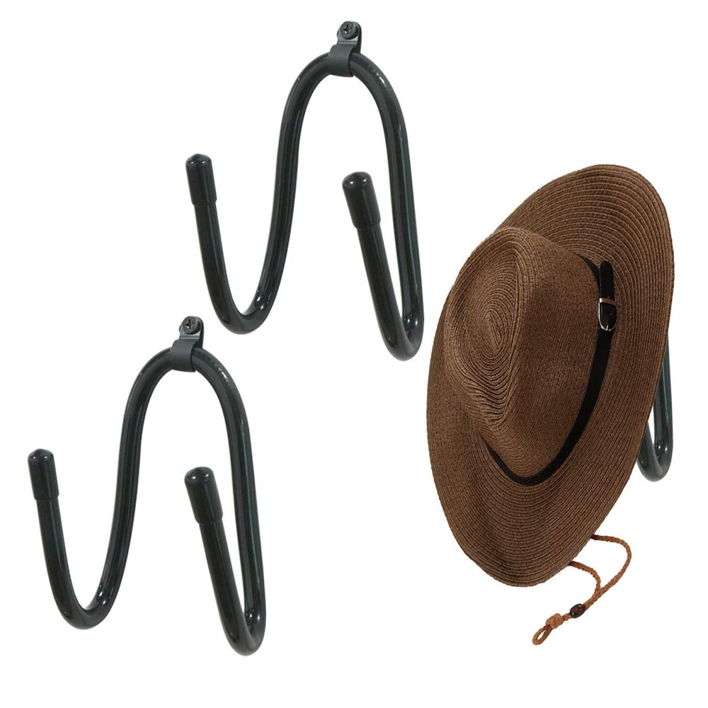 Kesywale Cowboy Hat Holders for Wall, Adjustable Western Hat Hangers (2)