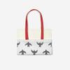Le Jardin du Lin Printed Reusable Shopping Tote with Long Red Handles, Foldable, 34 x 40 cm view 4