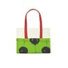 Le Jardin du Lin Printed Cotton Tote Bag with Long Red Handles, Foldable, 34 x 40 cm view 4
