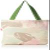 Le Jardin du Lin Printed Shopping Bag with Green Long Handles, Reusable, Foldable Fabric Bag, Size: 34 x 40 cm view 1