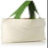 Le Jardin du Lin Printed Shopping Bag with Green Long Handles, Reusable, Foldable Fabric Bag, Size: 34 x 40 cm view 2