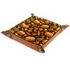 ZORE_FINE5 Foldable Leather Dice Tray, Square, 14.5 cm, Pumpkin view 1