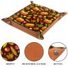 ZORE_FINE5 Foldable Leather Dice Tray, Square, 14.5 cm, Pumpkin view 3