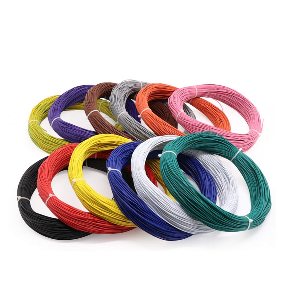 JINchao 2 m UL1007 PVC-Coated Tinned Copper Wire, 24 AWG, Black