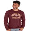 Blue 84 Men's Long-Sleeve Tri-Blend T-Shirt, Virginia Tech Hokies Maroon, Small view 1