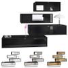 Vladon Lana V3 Wall Unit, 4 Wall-Mounted Cabinets, 10 Compartments, Made in Germany, Matte Black/Sand Gray High-Gloss view 4