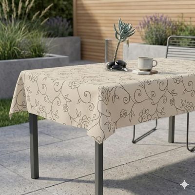 Miami Outdoor Tablecloth, Mediterranean Cream, Rectangular, 130 x 260 cm
