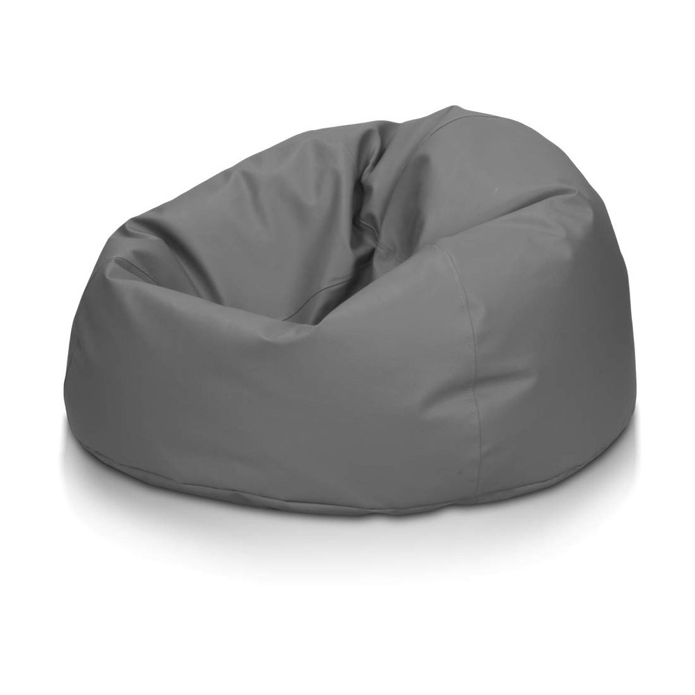 Ecopuf Sakwa L Faux Leather Bean Bag Chair, Padded, with Double Zipper, Leakproof, 95 x 65 cm
