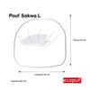 Ecopuf Sakwa L Faux Leather Bean Bag Chair, Padded, with Double Zipper, Leakproof, 95 x 65 cm view 2