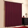 A-TEXTILE-24 Custom Blackout Curtain, XXL, Tab Top with Ruffle Tape, Bordeaux Red, 135 x 145 cm view 2