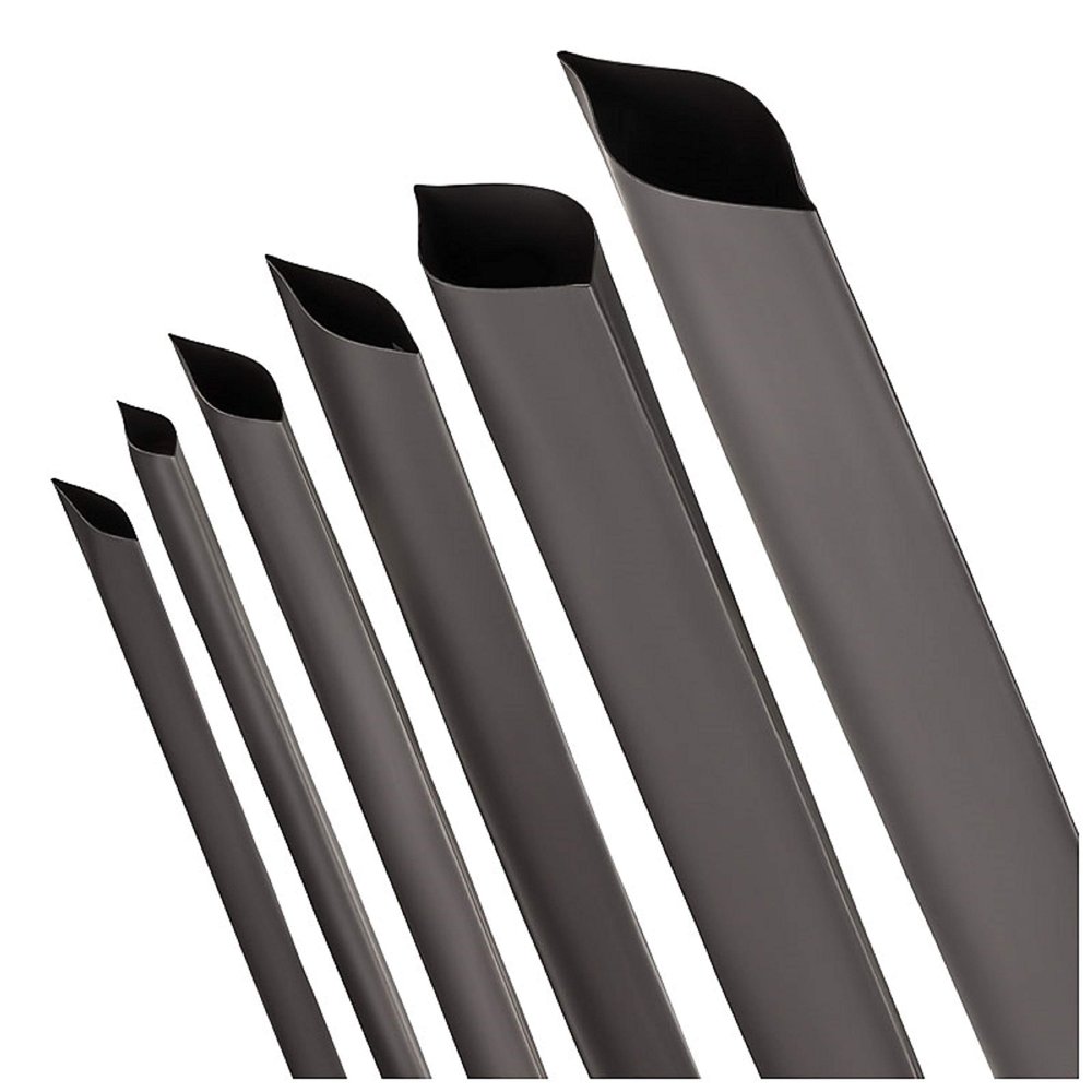 ISOLATECH Heat-Shrink Tubing by the Meter, 12 mm x 10 m, 2:1, Black, Non-Adhesive
