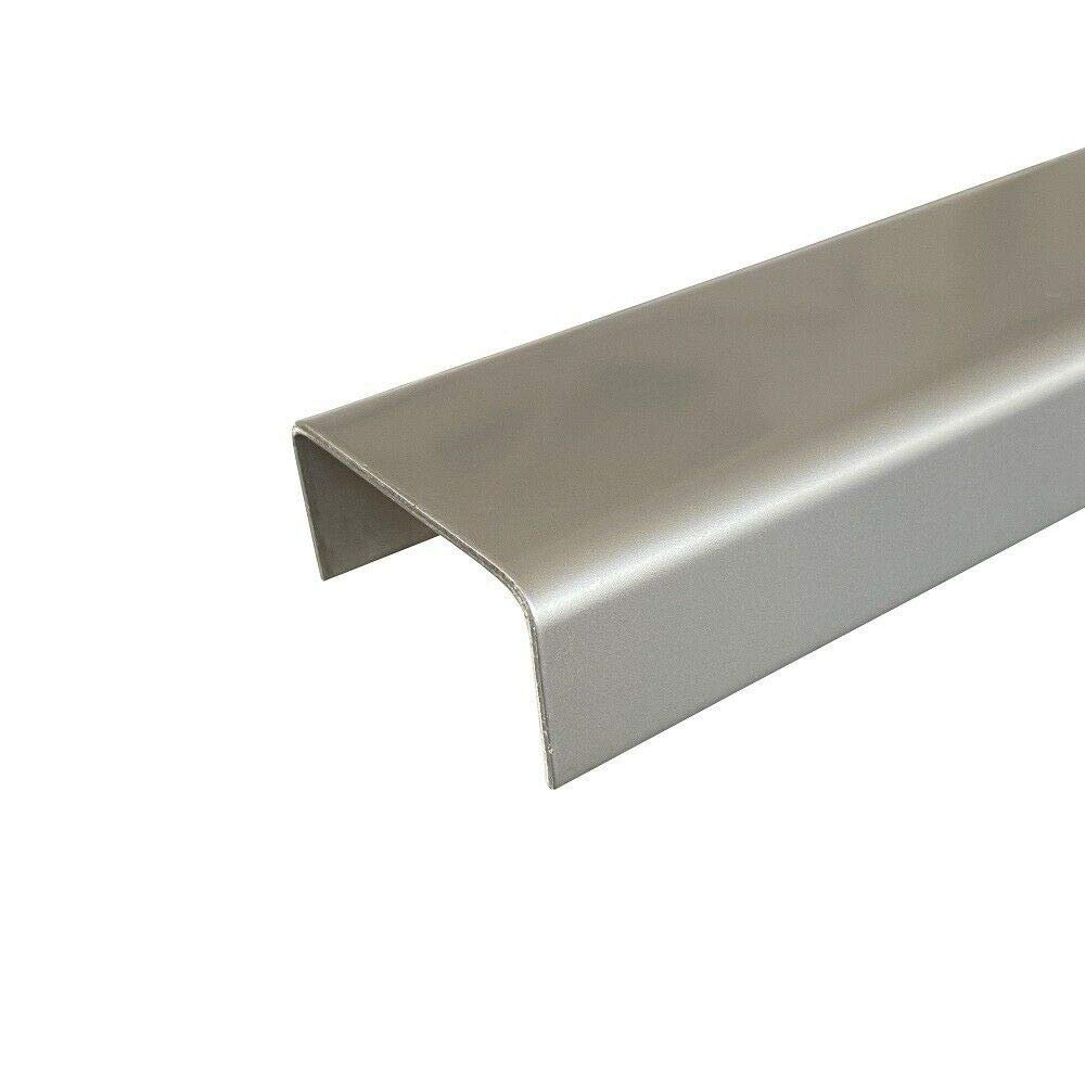 Plain V2A Stainless Steel U-Profile, 2000 mm, 15 × 145 × 15 mm