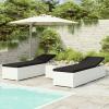 Festnight 3-Piece Outdoor Lounge Set with 2 Sun Loungers and Side Table, White view 1