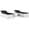 Festnight 3-Piece Outdoor Lounge Set with 2 Sun Loungers and Side Table, White view 2