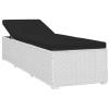 Festnight 3-Piece Outdoor Lounge Set with 2 Sun Loungers and Side Table, White view 4