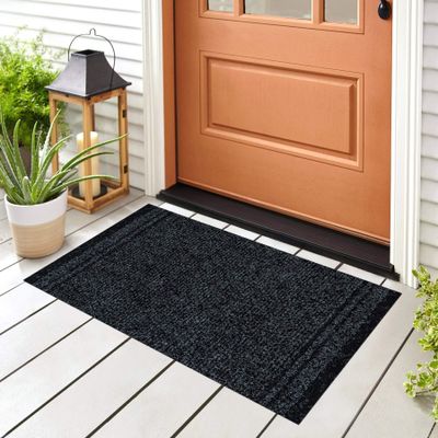 rugsx Malaga Doormat, Non-Slip, Indoor & Outdoor, Anthracite, 80 x 170 cm