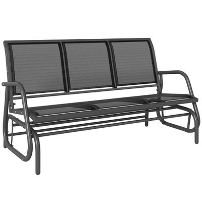 Outsunny 2-Seater Rocking Chair Garden Bench, 147 x 70 x 85 cm, Dark Gray