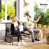 Outsunny 2-Seater Rocking Chair Garden Bench, 147 x 70 x 85 cm, Dark Gray view 2