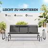 Outsunny 2-Seater Rocking Chair Garden Bench, 147 x 70 x 85 cm, Dark Gray view 4