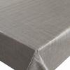 Beige and Silver Linen-Look Oilcloth Tablecloth, 100 x 190 cm, Rectangular view 1