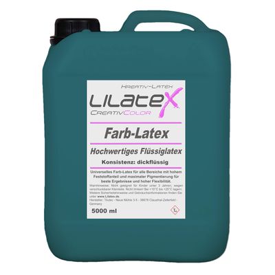 5 L Lilatex Colored Liquid Latex – Thick Dark Turquoise Natural Latex