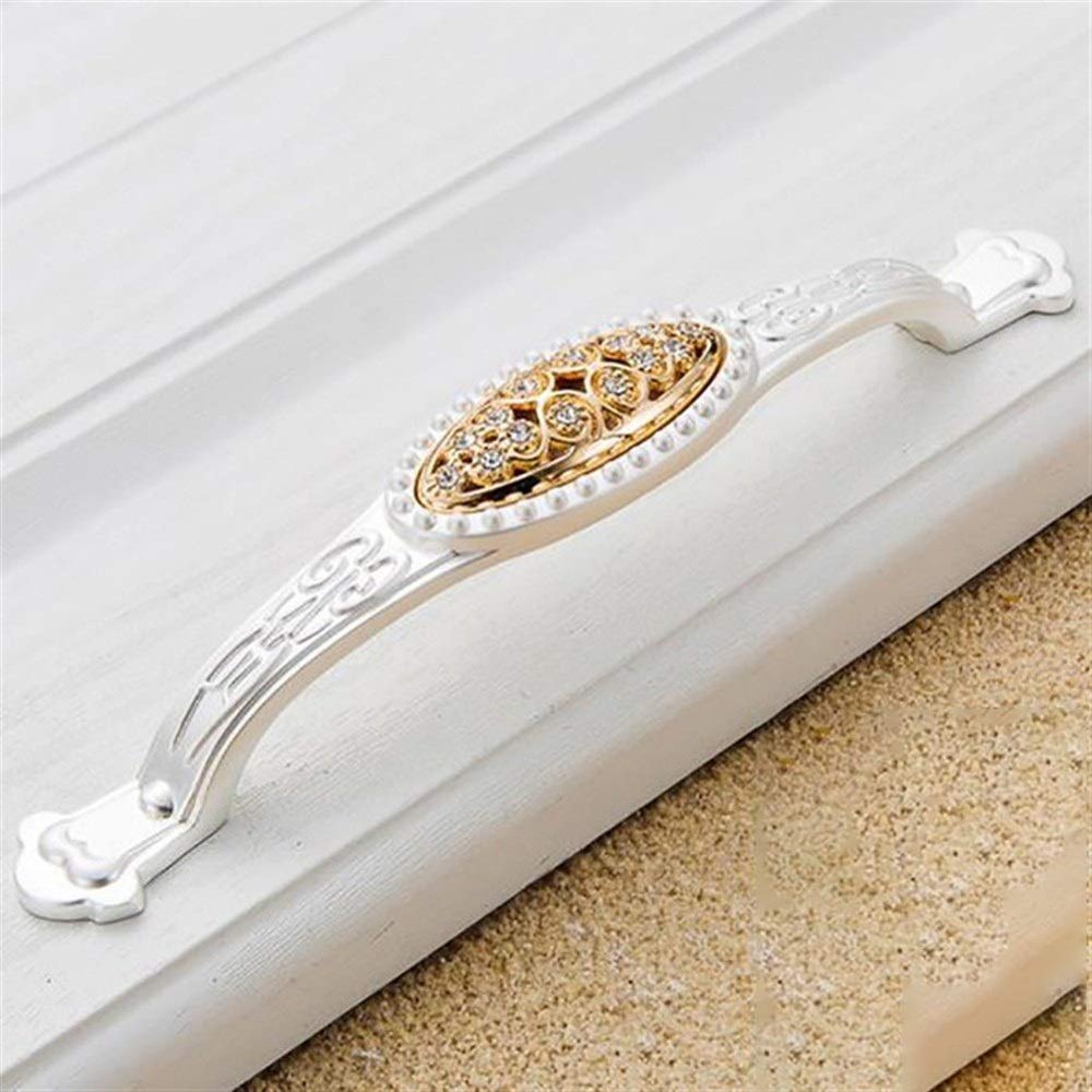 PYouo Cabinet Handles, 1 Pc, Champagne Gold, Diamond-Luxury Zinc Alloy Pull, K 806, 128 mm