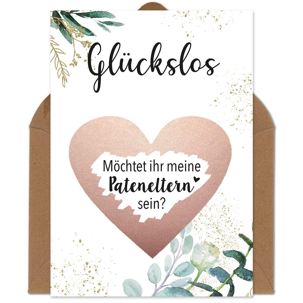 OWLBOOK Scratch-Off Card: Will You Be My Godparents? – Pink Scratch-Off Heart
