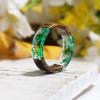 AQUALITYS Handmade Transparent Epoxy Resin Ring with Dried Flower for Women view 4