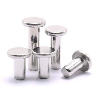 M2/M2.5/M3/M4/M5/M6 304 Stainless Steel Flat-Head Solid Rivets, Small Rivets M4 × 15 mm, 10 Pieces