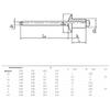 M4.8/M6.4 Stainless Steel 304 Round-Head Blind Rivets, Open Pull Rivets, M6.4 × 16 (40 pcs.) view 2