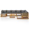 vidaXL 11-Piece Garden Lounge Set with Cushions Solid Acacia Wood view 4