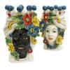 ILAB Set of 2 Sicilian Ceramic Blackberry Heads, 20 cm, Flower Model, Wall-Mounted, Brown view 4