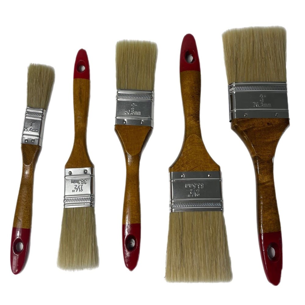 Paint Brush Set, Flat Brushes, 25/38/50/63/75 mm, 15-Piece