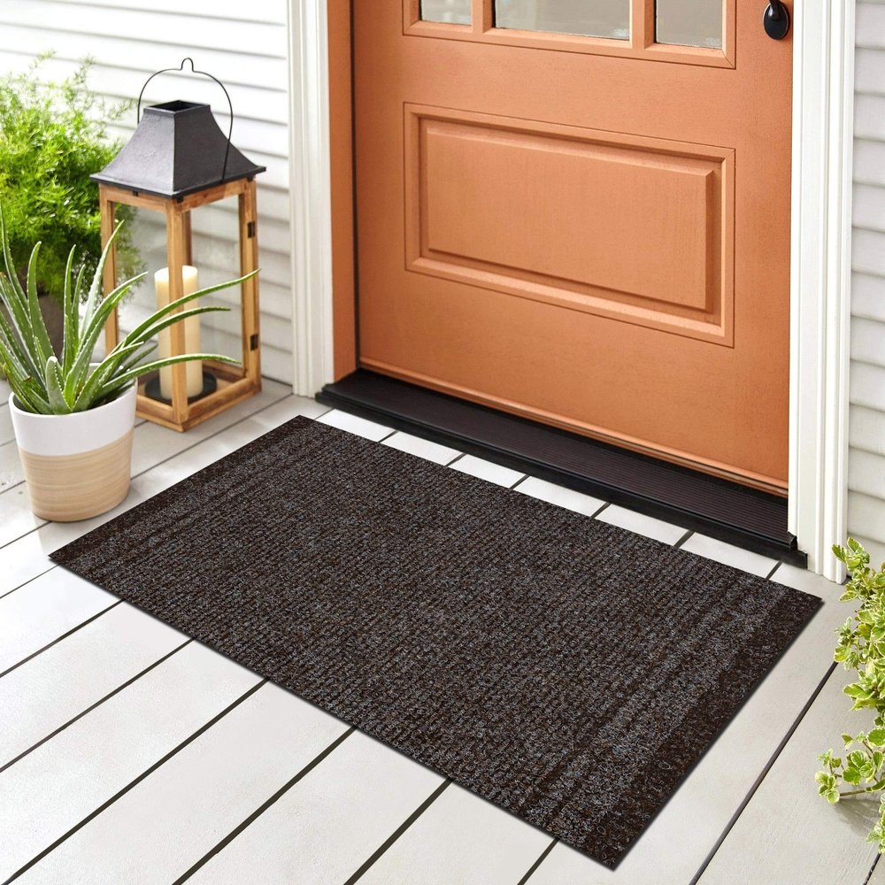 rugsx Malaga Door Mat, Non-Slip, Indoor & Outdoor, Brown, 80 x 940 cm