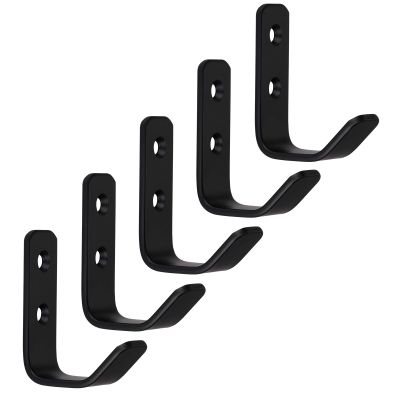 SOTECH ALBA Coat Hooks, 5-Pack, Solid Stainless Steel, Black, 58 x 20 mm