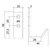 SOTECH ALBA Coat Hooks, 5-Pack, Solid Stainless Steel, Black, 58 x 20 mm view 4
