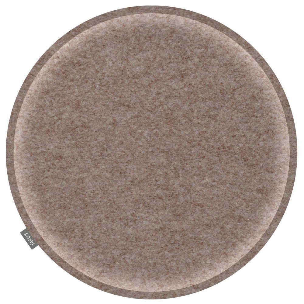 Feltd. Round Felt Seat Cushion, 38 cm, Walnut