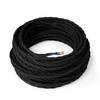 Amarcords Black Braided Cotton Textile Lamp Cable, 30 m, Grounded 3 x 0.75 mm² view 1