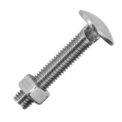 MESAROS M5 x 60/60 mm Carriage Bolts with A2 Stainless Steel Nuts, 50-Piece Set, DIN 603 & DIN 934