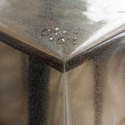 Transparent Glitter Protective Table Cover 130 x 230 cm, Washable