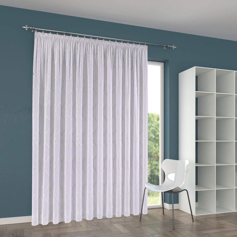 A-TEXTILE-24 Saragossa Custom-Made Voile Sheer Curtain, 260 cm H × 300 cm W