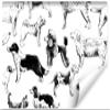 Muralo Black-and-White Drawn Dogs Non-Woven Photo Wallpaper - 416 x 254 cm view 2
