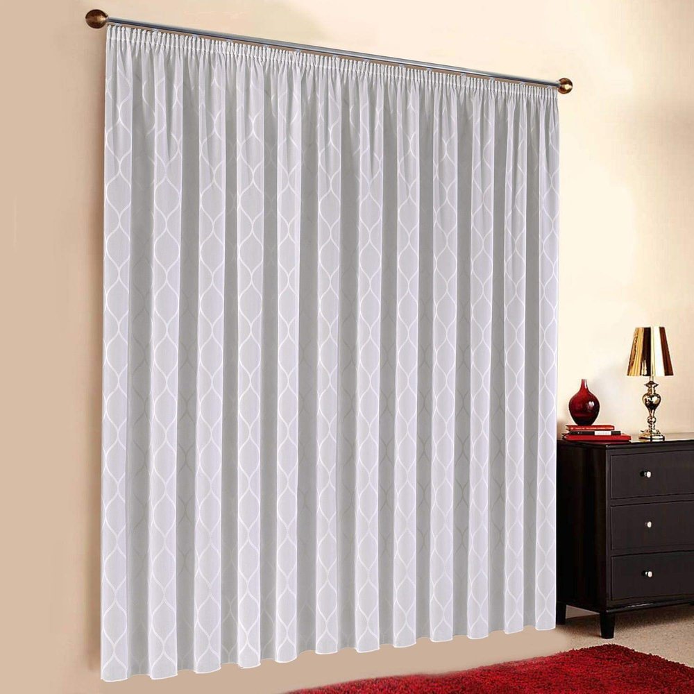 A-TEXTILE-24 Made-to-Measure Voile Sheer Curtain, White, 145 x 700 cm (H x W)