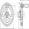 DIN Aluminum Handwheel, 80 mm, 9 mm Square Bore view 2