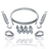Drahtseile24 Wire Rope Set with 8 Cable Clamps, 2 Thimbles and 2 Turnbuckles | Wire Rope Tensioning | 4 mm | 1 m view 1