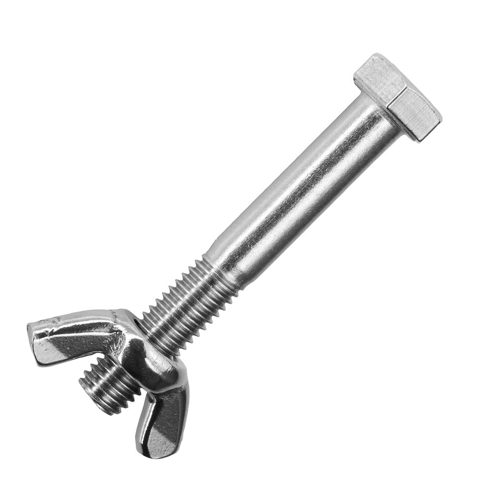 M16 x 90 mm Hex Bolts with Shank & M16 A2 Stainless Steel Wing Nuts (20 pcs) | DIN 931 & Similar to DIN 315
