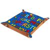 ZORE_FINE5 Foldable Blue Leather Dice Tray with English Uppercase Alphabet view 1