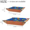 ZORE_FINE5 Foldable Blue Leather Dice Tray with English Uppercase Alphabet view 3